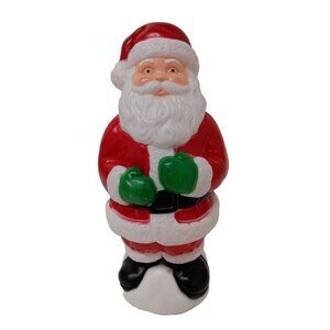 Vintage Santa Blow Mold Figurine Christmas Light Topper General Plastic